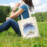Blue Mountain Sunset Custom Family Road Trip Tote Bag<br><div class="desc">This cool blue vintage sunset over rocky mountains in nature makes a great image for a set of customised tote bags for a family reunion, road trip, or summer vacation. Commemorate your mountain trip with matching nature gifts for mum, dad, brother and sister. Just add your own last name and...</div>