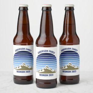 Blue Mountain Sunset Customisable Party Beer Bottle Label