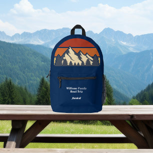 Blue Mountain Sunset Personalised Hiking Printed Backpack