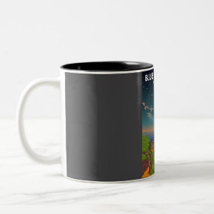 Blue Mountains National Park at Night Vintage Mini Two-Tone Coffee Mug