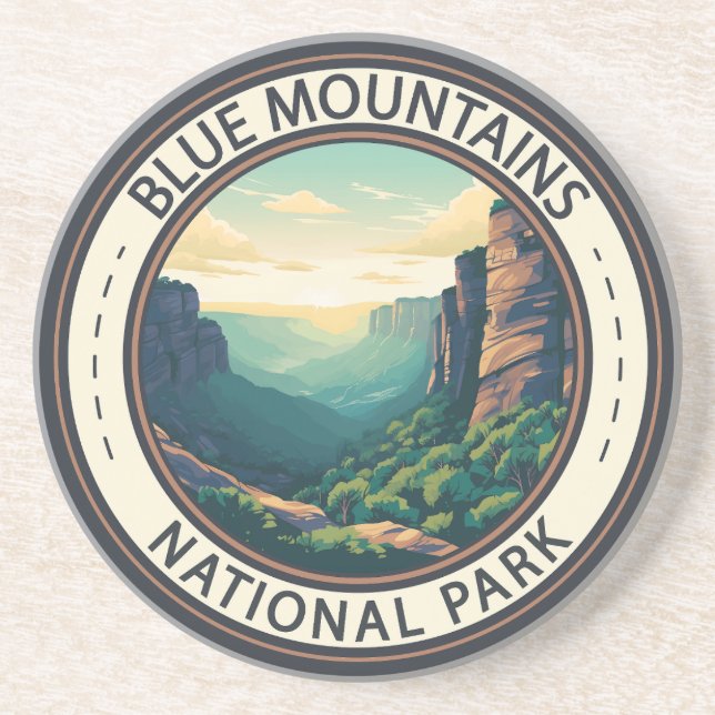 Blue Mountains National Park Australia Vintage Coaster (Front)