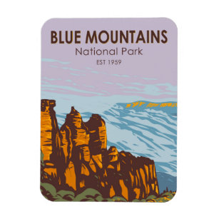 Blue Mountains National Park Australia Vintage  Magnet