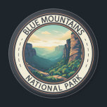 Blue Mountains National Park Australia Vintage Magnet<br><div class="desc">Blue Mountains vector artwork design. The park is known for the Echo Point lookout,  near the town of Katoomba,  which has panoramic views of Jamison Valley and the Three Sisters,  a towering sandstone formation and sacred Aboriginal site.</div>