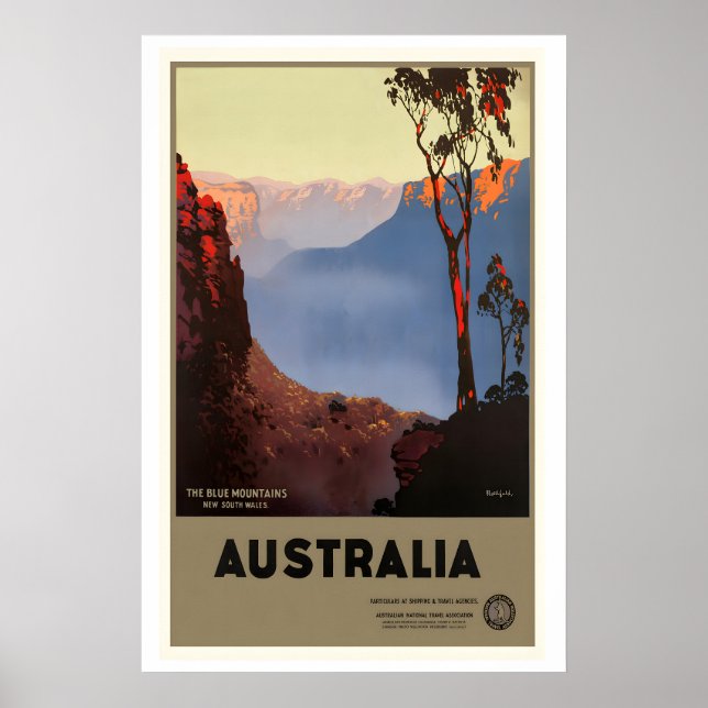 Blue Mountains New South Wales Australia Vintage Poster (Front)