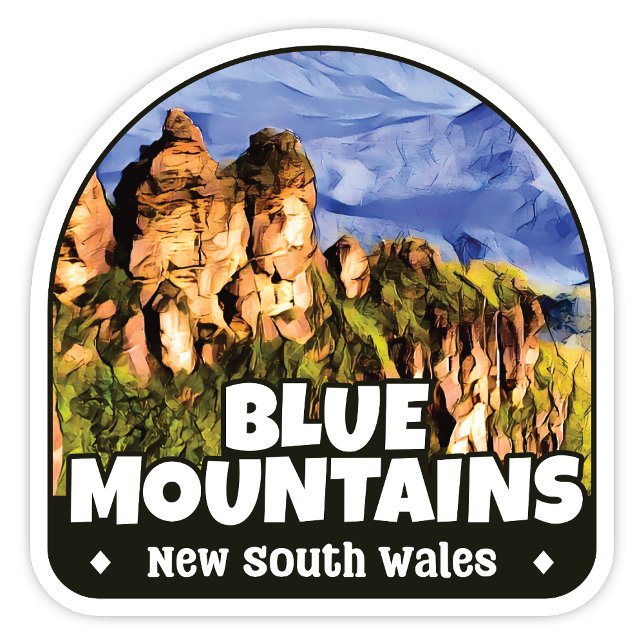 Blue Mountains, NSW Australia Sticker (Blue Mountains New South Wales (Three Sisters Rock Formation) arch sticker)