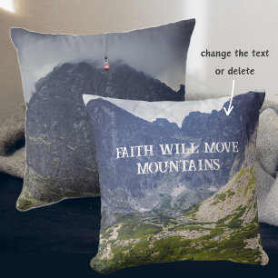 Blue mountains peaks and a valley cushion