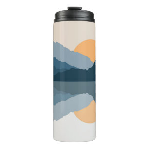 Blue mountains reflected in the lake thermal tumbler