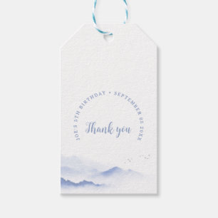 Blue mountains Thank you birthday Gift Tags