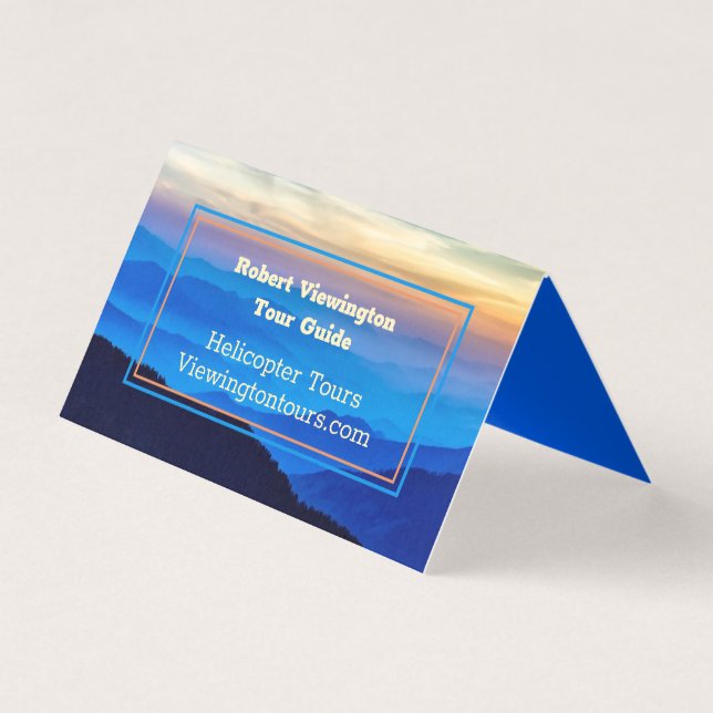 Blue Mountains Tour Guide Standing Advertisement Business Card (Front)