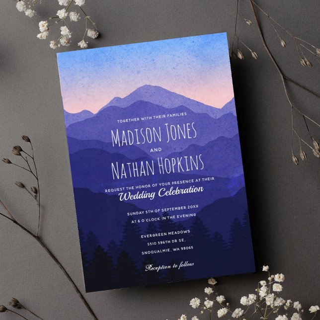 Blue Mountains Wedding Invitation (Creator Uploaded)