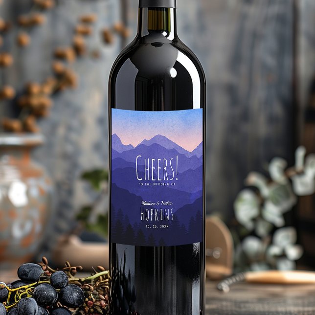 Blue Mountains Wedding Wine Label (Creator Uploaded)