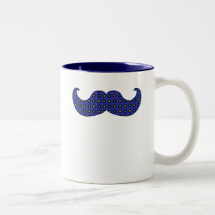 Blue Moustache Two-Tone Coffee Mug