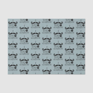 Blue Moustache You A Question Humour Father's Day Tissue Paper