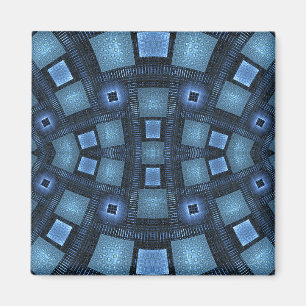 Blue Moves Abstract Geometric Pattern Magnet
