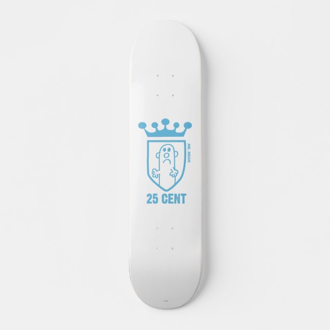 Blue Mr. Mean Crest & Crown Skateboard (Front)