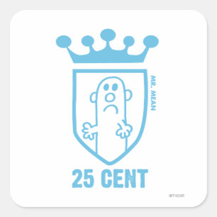 Blue Mr. Mean Crest & Crown Square Sticker