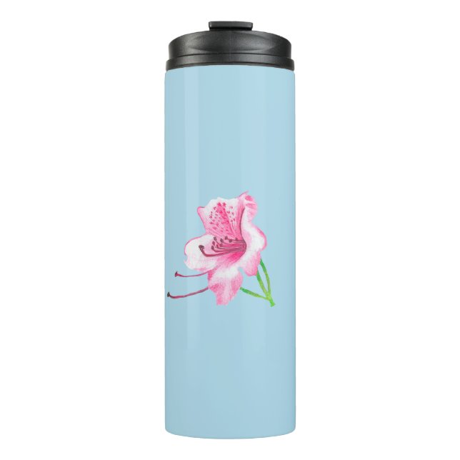 Blue mug with pink Lilly's  (Front)