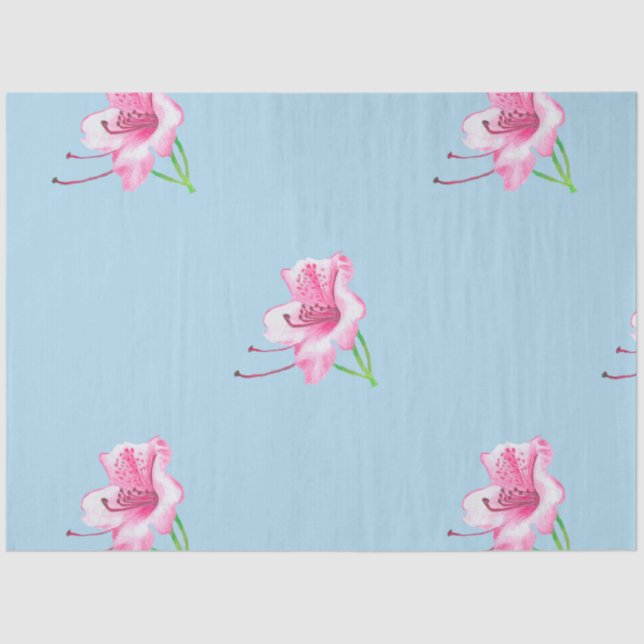 Blue mug with pink Lilly's  Tissue Paper (Front)