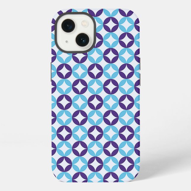 Blue Multicolor Aesthetic Soft Delicate Pattern iPhone Case (Back)