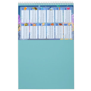 blue Multiplication Table 1-12 Cheat Sheet  Calendar