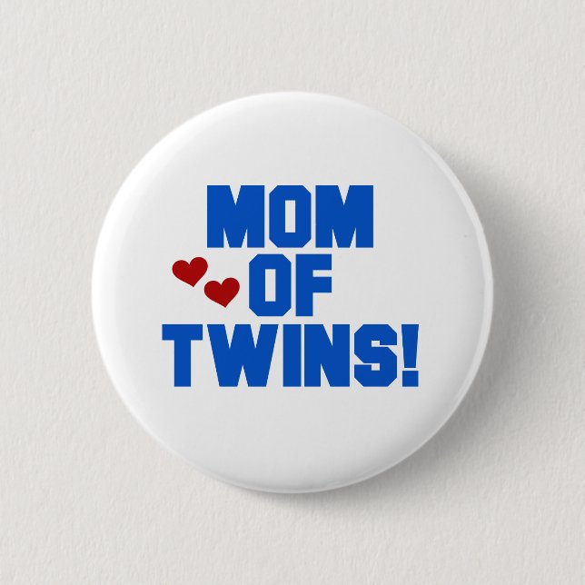 Blue Mum of Twins 6 Cm Round Badge (Front)