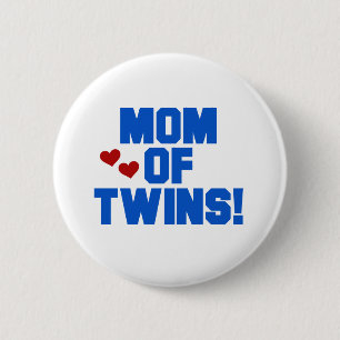 Blue Mum of Twins 6 Cm Round Badge
