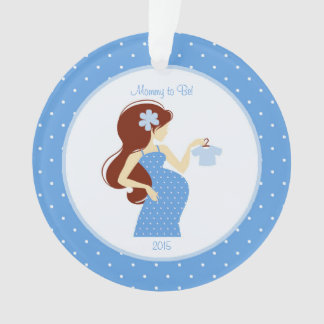 Blue Mummy to Be Pregnancy Personalised Ornament