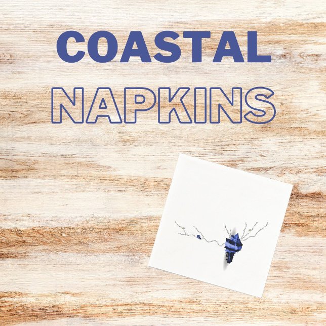 Blue Murex scallop seashell unique coastal Napkin (Beautiful napkins for your coastal home)