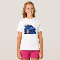 Blue muscle car speed cartoon - Choose back color