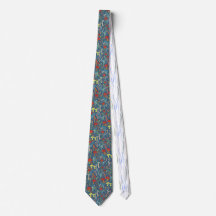 Blue mushroom forest Tie