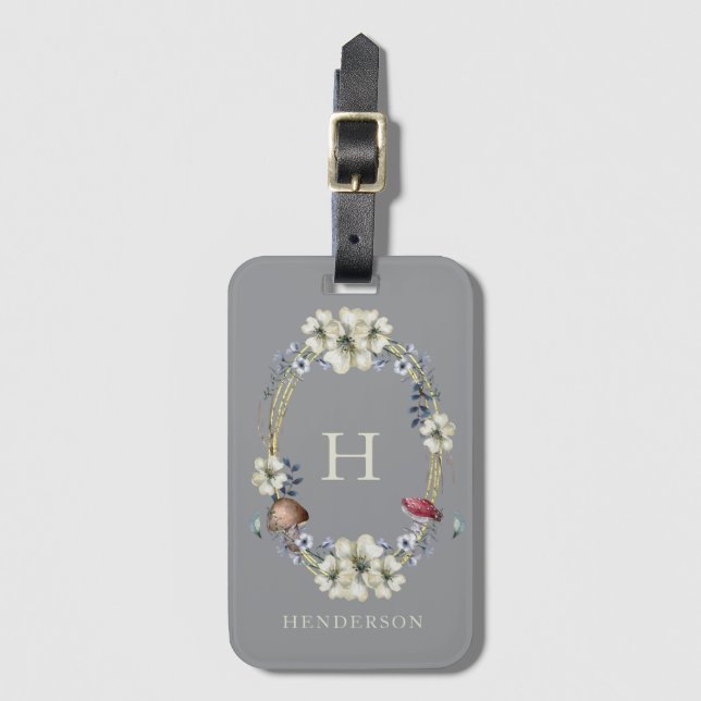 Blue Mushroom  Luggage Tag (Front Vertical)