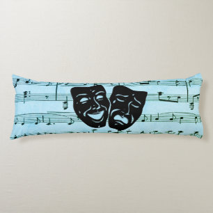 Blue Music Art Unites Theatre Masks  Body Cushion