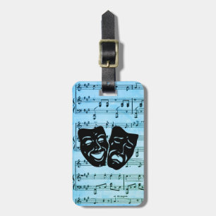 Blue Music Art Unites Theatre Masks  Luggage Tag