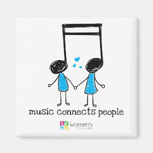Blue Music Connects People Magnet