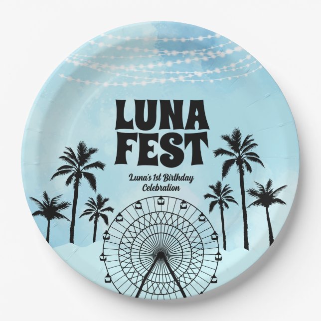 Blue Music Festival Paper Plate (Front)