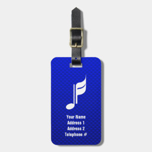 Blue Music Note Luggage Tag