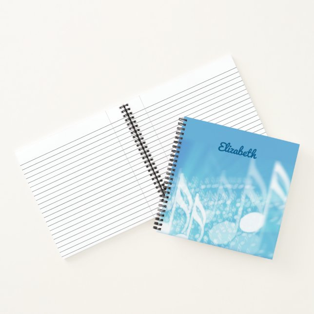 Blue Music Personalised Notebook (Inside)