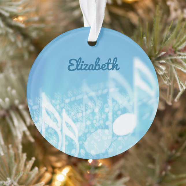 Blue Music Personalised Ornament (Tree)