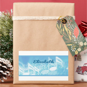 Blue Music Personalised Rectangular Sticker