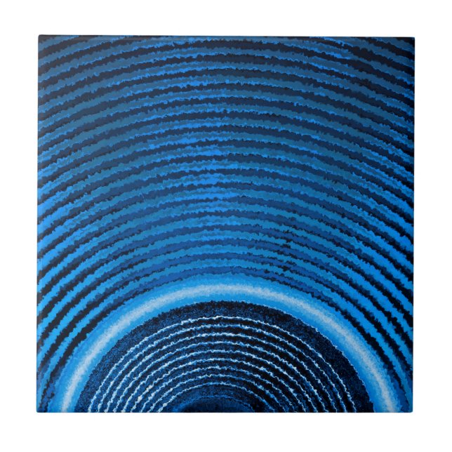 Blue music speaker and sound waves ceramic tile (Front)