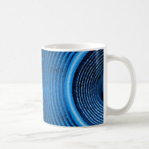 Blue music speaker and sound waves coffee mug