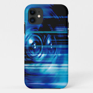 Blue music speakers iPhone 11 case