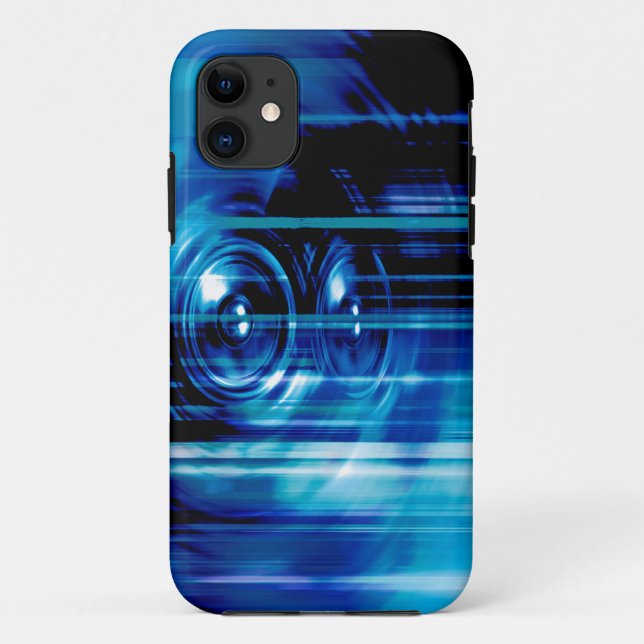 Blue music speakers Case-Mate iPhone case (Back)