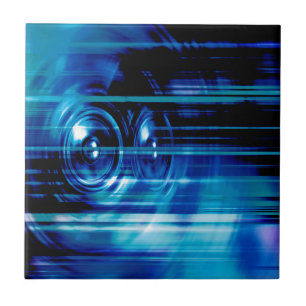 Blue music speakers ceramic tile