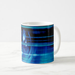 Blue music speakers coffee mug