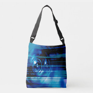 Blue music speakers crossbody bag