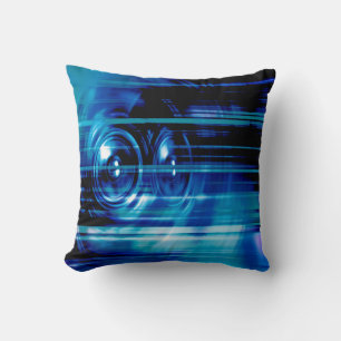 Blue music speakers cushion