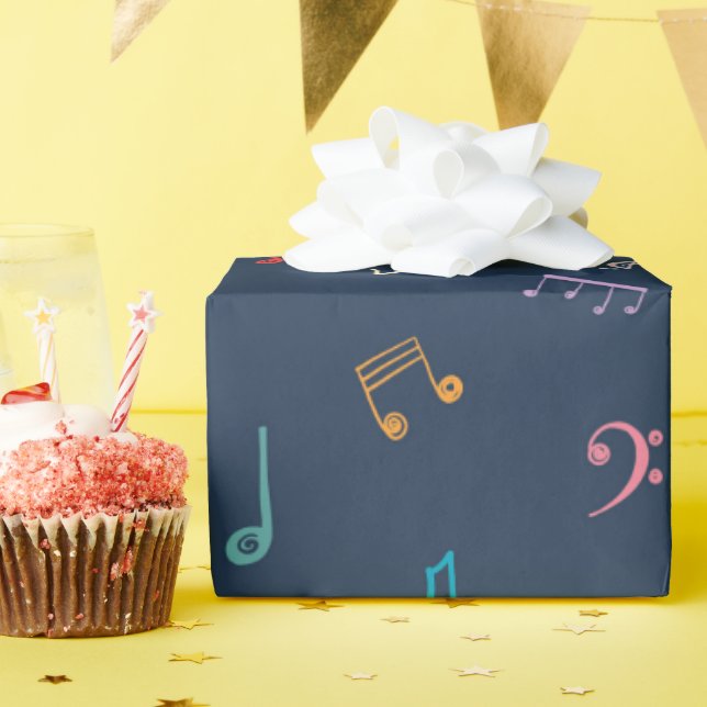 Blue musical  wrapping paper (Birthday Party)