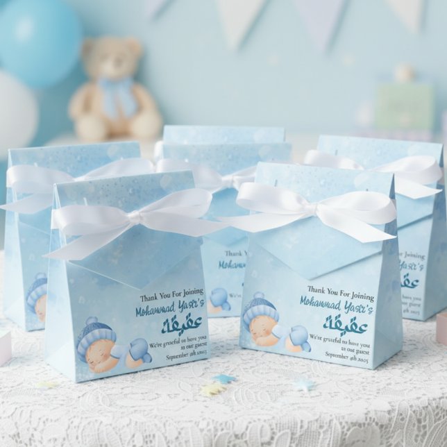 Blue muslim Baby boy aqeeqah  Favour Boxes (Creator Uploaded)