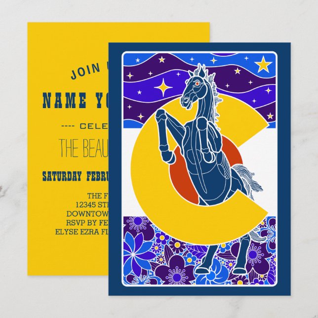 blue mustang of colorado invitation (Front/Back)